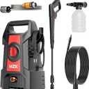 MZK 2026 New Lightweight Pressure Washer, Portable One-Button Start with 4 Adjustable Nozzle & Foam Cannon, Powerful Cleaning Machine for Cars, Patios, Fences & Driveways(Red)