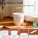 4 Pack 1 Gallon Plastic Buckets with Screw Lids & Handle, Food Grade Storage Containers for Kitchen, Freezer - Reusable White Plastic Bucket Set