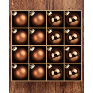 Syhood 16 Pcs Christmas Glass Ball Ornaments Set 2.36" Hanging Glass Bulbs with Loop Hanging String for Christmas Tree Decoration for Holiday Xmas Tree Gifts Home Decor (Brown)