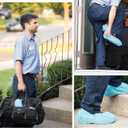 G & F Products Disposable Shoe Covers, Slip-Resistant Booties, Heavy-Duty, Waterproof, Elastic Band, Non-Slip Silicone Sole, Reusable, Protects Floors, Blue, 11 Us Men & 13 Us Women, X-L 100 Pieces