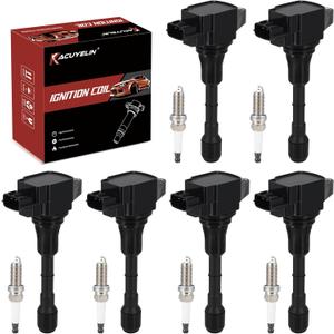 UF550 Ignition Coil Pack and Iridium Spark Plugs Set of 6 Compatible with Infiniti EX35 Q50 G25 FX35 QX60 Nissan Altima Maxima 2007-2020 Replaces#C1670, 22448-JA10C