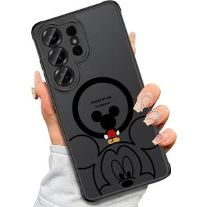 Threehundred Case for Samsung Galaxy S26 Ultra [Compatible with MagSafe], Cute Design Black Translucent Frosted Matte Soft Bumper & Hard Back Protective Phone Case with Camera Protection - Mic