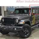 Tape-On Side Car Window Visors Rain Guards for 2018-2025 Jeep Wrangler JL 4 Door Smoke Tinted Vent Deflector Sun Shades