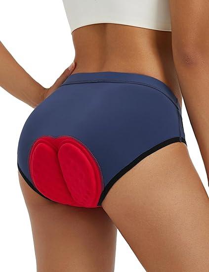 baleaf Women's 4D Padded Bike Underwear Cycling Shorts Biking Bicycle MTB Briefs Gear Clothes Biker Padding (X-Large, Navy Blue)