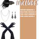 2 x Spooktacular Creations 1920s Women Accessories Set, Flapper Costumes with Vintage Earrings 1920s Headband Faux Pearl Necklace Flapper Gloves for Halloween Costume Dress up Party