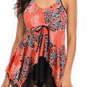 Century Star 2025 Womens Tankini Swimsuits Tummy Control 2 Piece Tankini Bathing Suit Dress with Shorts Modest Swimwear 2XL