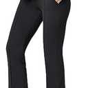 IUGA Soft Maternity Pants with Pockets Maternity Leggings for Work Pregnancy Stretchy Maternity Clothes Over The Belly 2 Pack 2XL 1M