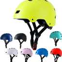 Bavilk Skateboard Bike Helmets CPSC ASTM Certified Multi Sports Scooter Inline Roller Skating Adjustable for Kids Youth Adults Yellow Green M