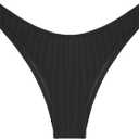 ZAFUL Women Strapless Textured Bandeau Bikini 2 Piece Swimwear Cheeky Solid Lace up Bathing Suits (Black, M)