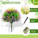 Yunlly 2 Pcs 24.8" Set of 2 Artificial Faux Flower with Spikes UV Resistant Artificial Shrubs Faux Fake Bushes Plants for Garden Yard Front Porch Indoor Outdoor Decoration (Summer)