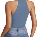 LYANER Women's Halter Neck Cut Out Y2K Cami Sexy Top Ribbed Knit Sleeveless Slim Fit Crop Tops (XXL)