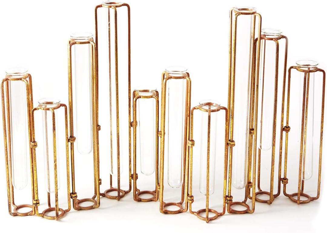 Two's Company Tozai Home Lavoisier Hinged Flower Vases,Set of 10