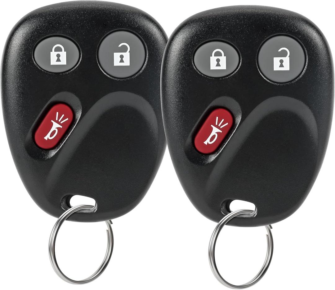 Keyless Entry Remote Control Car Key Fob Replacement for 2003 04 05 2006 Chevy Silverado 1500 2500HD Avalanche Suburban Tahoe SSR Equinox GMC Sierra Yukon XL Hummer H2 Cadillac Escalade, LHJ011, 2Pcs