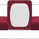 Flamingo P Super Stretch Couch Cushion Covers 3 Piece Set Sofa Seat Slipcovers with Elastic Bottom, Machine Washable Furniture Protector for Pets & Kids (3 Seat Cushion Cover, Wine)