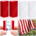 Copkim 8 Pcs Outdoor Flag Weights Magnetic for Bottom of Flag Wind Banner Weights Waterproof for Stopping Outdoor Banner Drapery Tangles (Red,White)