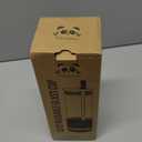 Pandaloo Glass Cups With Lids and Straws -20 Fl Oz- Perfect Size Iced Coffee Cup - Smoothie Cup With Bamboo Lid and On the go Lid - Glass Tumbler With Straw (1 Count (Pack of 1), Amber Sand)