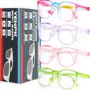 4 Pack Safety Glasses Goggles For Women Anti Fog, Cute Protective Eyewear for Nurses, ANSI Z87+ Anti-Blue Light ((Rainbow _Purple _Pink _Green))
