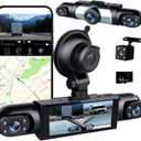 4 Channel Dash Cam 360 View, 1080P Front and Rear Inside, Left Right Dash Camera for Cars, Night Vision, WiFi & APP Control, G-Sensor, Loop Recording with 64GB SD Card