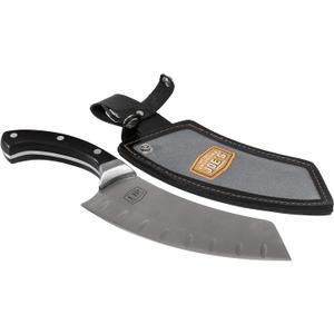 Oklahoma Joe's Blacksmith Cleaver & Chef Knife with Holster,Silver/Black