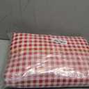 Gingham Duvet Cover Queen Size, 3 Pieces Soft Breathable Microfiber Plaid Comforter Cover with Zipper Closure & 2 Pillow Shams, Ruffle Farmhouse Vintage Decor, Red