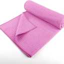 HOMEXCEL Hot Yoga Towels 2 Pack, (26.5" x 72") Non-Slip & Ultra-Absorbent Microfiber Yoga Mat Towels for Hot Yoga, Pilates, Exercise, Fitness, Bikram and Workout, Blue/Pink