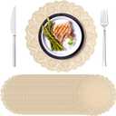 100pcs Paper Doilies Round Brown Paper Doilies 13.5inch Doilie for Dessert Trays Dollies Lace Papers for Tables Round Paper Placemats for Dining Tables Decorative Paper Placemats Cakes Desserts