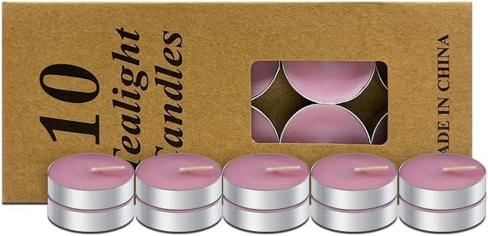 3 x 10 Pack Tea Candles Wedding Party and Home Decoration Votive Parties Tealight Small Wishing Bulk with 1.5-2 Hours Extended Burn Time Mini for Birthday Emergency Family (Pink)