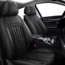 TTX Car Seat Covers Full Set Fit for Hyundai Sonata 2007-2024 2025 2026 Breathable Leather Seat Protector with Airbag Compatible Automotive 5 Seat Cushions Cover with Beautiful Patterns (Black)