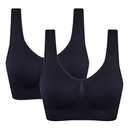 Women's Comfort Workout Sports Bra Low-Impact Activity Sleep Bras 2 Black XL