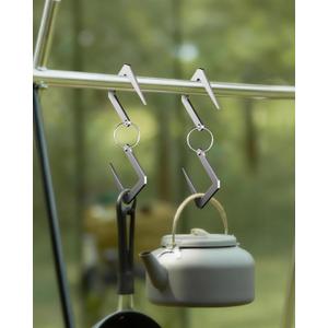 10 x S Hooks for Hanging,6.3in Metal Cyber Style S-Hooks for Tripod Camping Grill,Camping Lights,Hanging Plants,Closet Rod,Handbag,Backpack,Key,Courtyard Plants-Silver