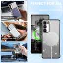 ZTOFERA Clear Magnetic Case for Samsung Galaxy S23 Plus 5G with Gradient Glitter Peice(2 in 1), Luxury Plating Cute Transparent Bling Sparke Case for Women Girls,Shockproof TPU Protector Cover-Black