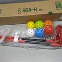 Realspring 2 Pack Backyard Golf Club Set Adjustable Golf Club for Backyard Game Plastic Chipping Clubs Hit Plastic Balls Outdoor Indoor Training Practice Gift(Red,Right Hand)