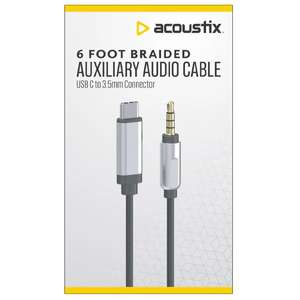 acoustix 6ft Braided Auxiliary Audio Cable And C Cable