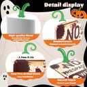 4 x Halloween Decorations Metal Signs, 7.8 x 11.8 Retro Chic Funny Halloween Decor Signs for Outdoor Yard or Indoor, No Trespassing We're Tired of Hiding The Bodies