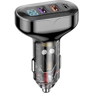 ACECAR 58.5W Car Charger 4-Port USB C & USB-A Car Charger Adapter PD/QC Multi Port Fast Charging Cigarette Lighter Adapter for iPhone 16/15/14 Pro Max, Samsung S24/S23/S22, iPad, Android (AAC)