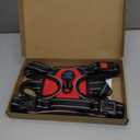 PHOEPET No Pull Dog Harness Medium Reflective Front Clip Vest with Handle,Adjustable 2 Metal Rings 3 Buckles[Easy to Put on & Take Off](M, Red)