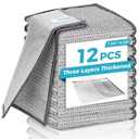 Forggon12 Pcs New Upgrade 3-Layer Metal Dish Cloth, No Scratches and No Odor, Multipurpose Wire Dishwashing Rag for Wet and Dry, Kitchen Cleaning DishRags,Sinks,Dishes,Stove Top, Dimensions(7.08X8.86)