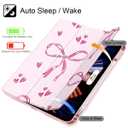 Mektron Case for 2025 iPad 11 inch (A16 Chip) 11th Gen Fit iPad 10th Gen10.9 inch 2022, Buit in Pencil Holder with Shockproof Cover Clear Shell + Trifold Stand + Auto Wake/Sleep, Bows C360