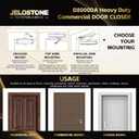 Heavy Duty, Commercial Door Closer D8000DA, ANSI Grade 1, UL 3 Hour Fire Rated, ADA Compliant, Delayed Action, Adjustable Spring Size 1-6 for Doors(44-330LB/30-60 in), Indoor/Outdoor (Brass Gold)