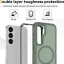 Magnetic Case for Samsung Galaxy S25+ Plus with Screen Protector [Compatible with MagSafe Wireless Charging] [Dual Layer Military-Grade Protection] Heavy Duty Rugged Shockproof Protection Cover, Green