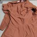 ZAFUL Women's One Piece Rash Guard Long Sleeve Modest Swimsuits Dress Zipper Bathing Suit Swimskirt, Dust Pink, L