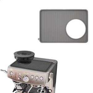 watchget Coffee Mat Fit for Breville 876, Espresso Non-Slip Mat Tamping Station for Espresso Machine Accessories, Food Grade Silicone Mat for Coffee Bar, Waterproof Heat Resistant,10.83in*7.48in, Gray
