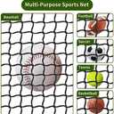Baseball Net Netting Batting Cage Net Backstop Net - Heavy Duty Nylon Sports Netting with 33FT Rope & Steel Hanging Kit, Multiple Sizes for Backyard Garage Indoor Outdoor Practice