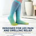 Pembrook Bamboo Viscose Light Compression Socks - 3 Pairs | 8-15 mmhg Compression Socks | Knee High Comfort Support Socks (Blue, S)