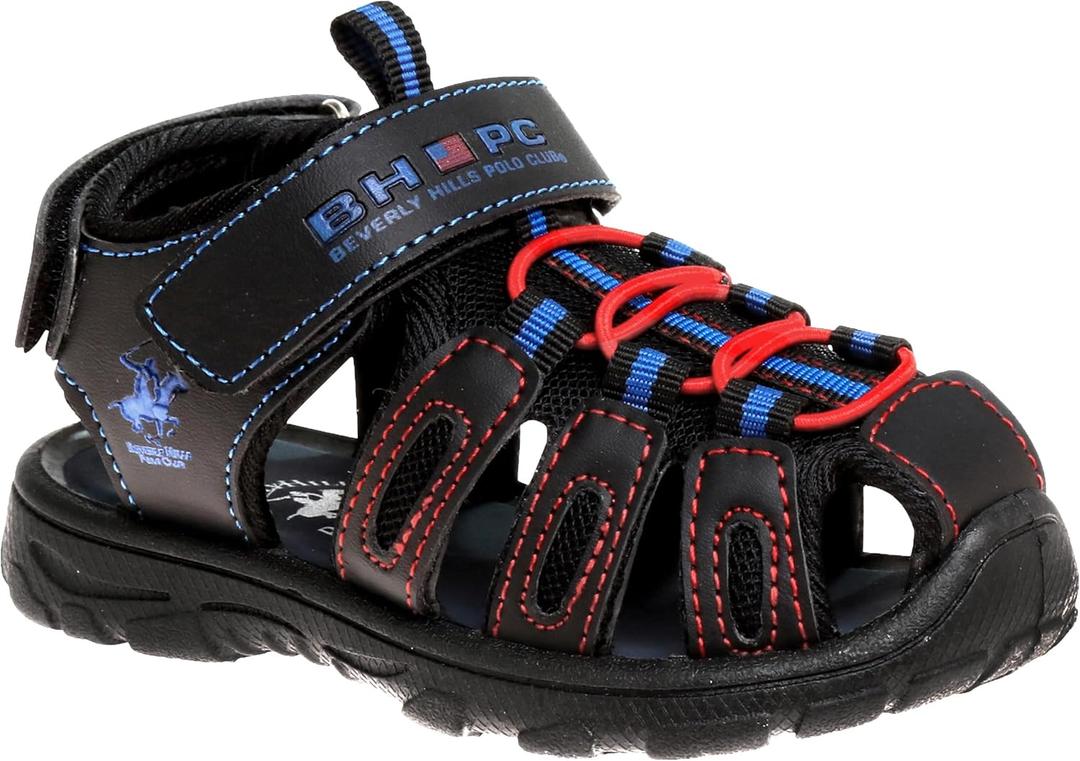Beverly Hills Polo Club boys Boys Athletic Active Sandals (Black)