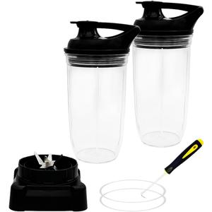 Upgrade Replacement Square Pro extractor blade with 2pcs 24oz Cup and 2pcs To-Go-Lid, Compatible with Ninja Professional 1000W Blender Model: BL610 30/BL610 BRN 30/BL611C