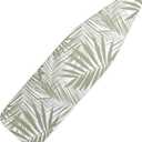 Ironing Board Cover and Pad, 15x54 Inches, Standard Size, Heavy Duty, White Palm Print Design