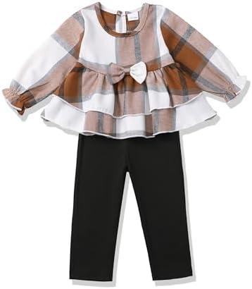XUANHAO Baby Girl Clothes Infant Toddler Girl Clothes Fall Winter Outfits Long Sleeve Ruffle Tops Girls Pants Sets 4-5 Y
