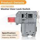 Upgraded 131763202 131763256 1317632 131763255 Washer Door Lock Switch and 131763310 131763302 Washer Door Striker for Frigidaire Kenmore Crosley FAFW4011LW0 FAFW3511KW0 Washing Machine