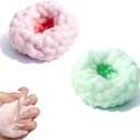 2Pcs Crunchy Squishy Stress Ball, Sand Squishy Stress Relief Balls, Slow Rising Squishies, Soft Crunchy Stress Ball for Kids & Adults (Pink & Green)